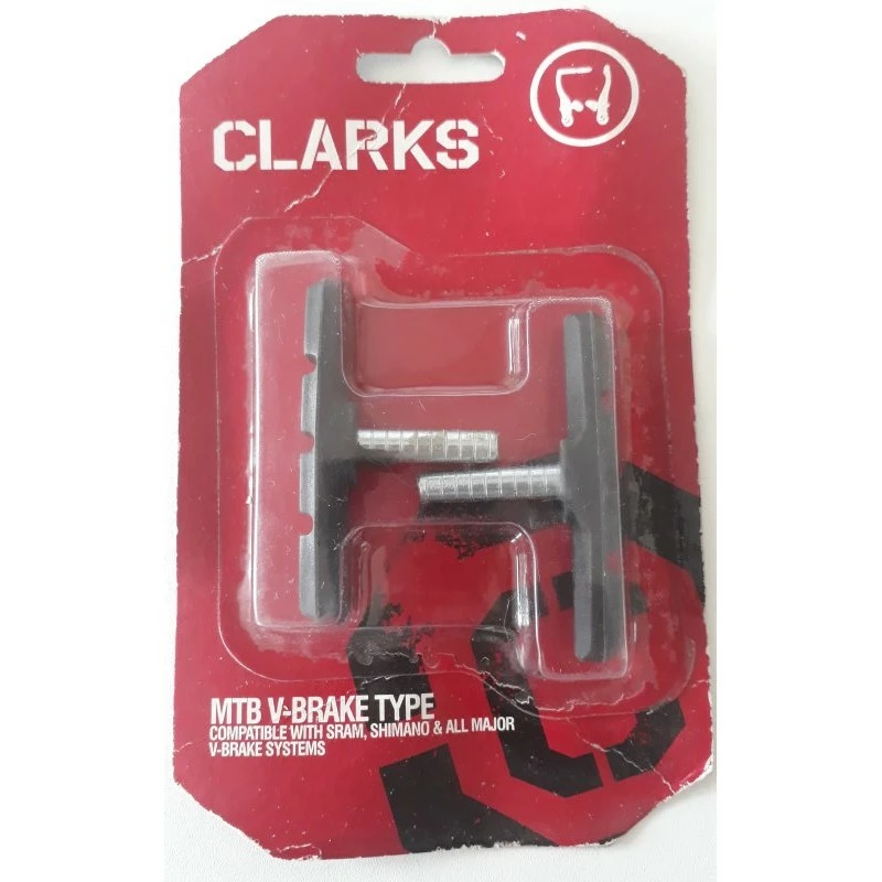 2 Patins De Frein à Tige Pour V-Brake Clarks 1 2 Patins De Frein à Tige Pour V-Brake Clarks